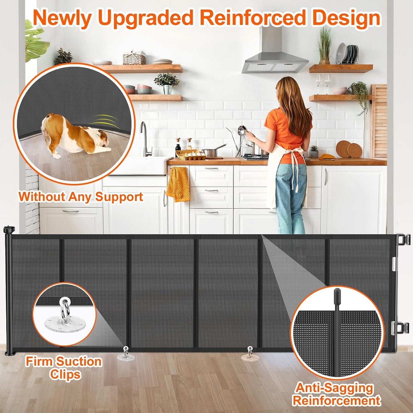 71 inch Retractable Baby Gates, EZIGO Extra Wide Baby Gate for Large Opening Extra Long Mesh Gate for Kids or Pet Dog Gate Child Safety Gate for Stairs Hallways Doorway Indoor Outdoor, Gray