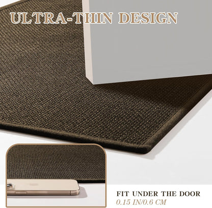 chakme Bathroom Rugs Mat 24x17, Ultra Thin Non Slip Bath Mat Small Quick Dry Absorbent Bath Mat for Bathroom Floor, (Dark Beige, 24"x17")