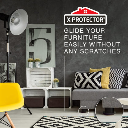 X-Protector Felt Furniture Sliders for Hardwood Floors 24 PCS 1” - Self-Adhesive Furniture Slider - Heavy-Duty Furniture Movers for Hard Surfaces - Felt Sliders - Move Your Furniture Easily!