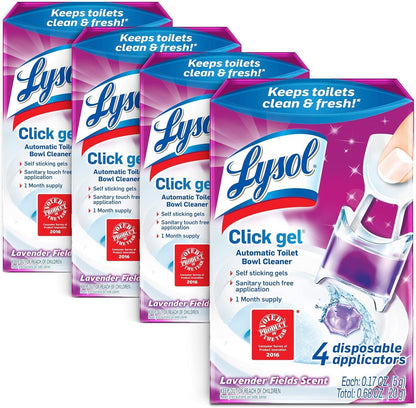 Lysol Click Gel Automatic Toilet Bowl Cleaner, Toilet Gel Stamp, Toilet Freshener, Bathroom Essentials, Refreshing Mango & Hibiscus Scent, 6 Count (Pack of 1)