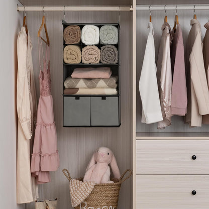 GRANNY SAYS 3-Shelf Hanging Closet Organizer and Storage, Collapsible Hanging Closet Shelves, Hanging Organizer for Closet & RV, Gray, 29 ½" H X 12" W X 12" D, 1-Pack