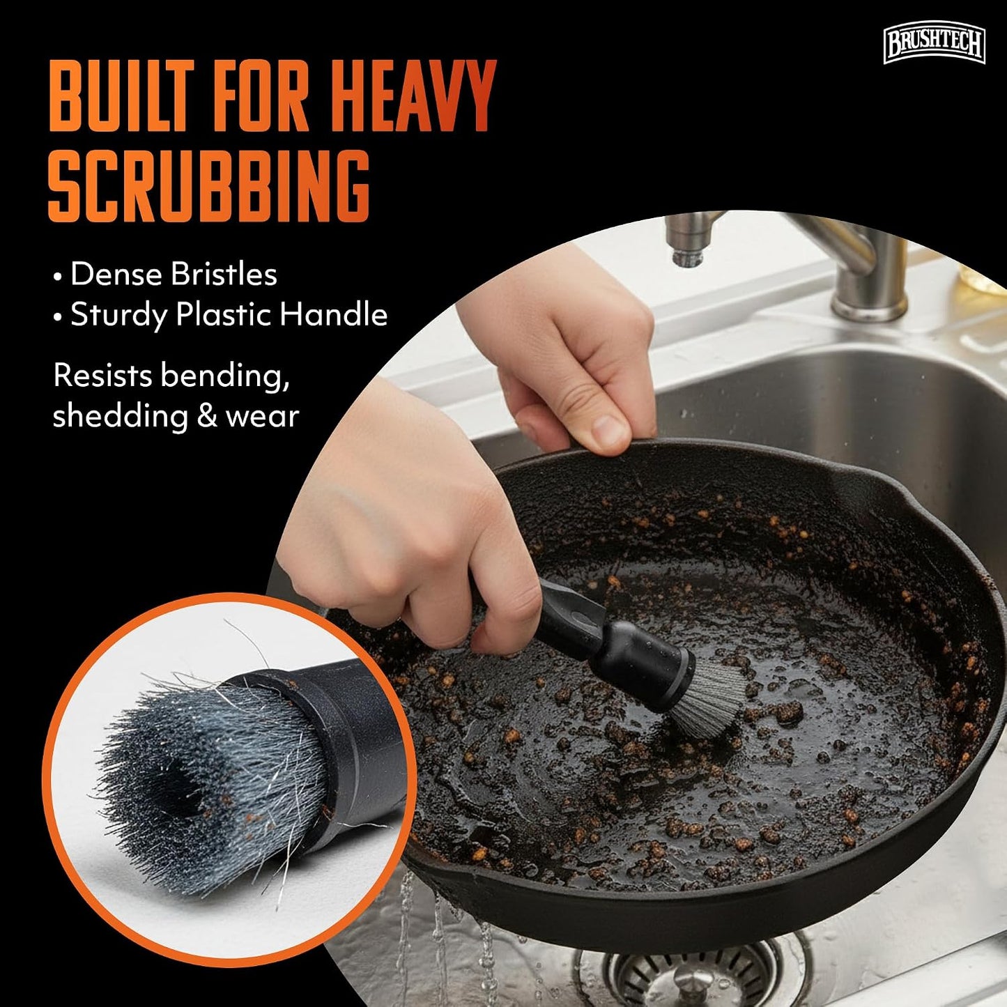 BRUSHTECH – Brushtech Same As Steel Wool for Non Sticks – Black