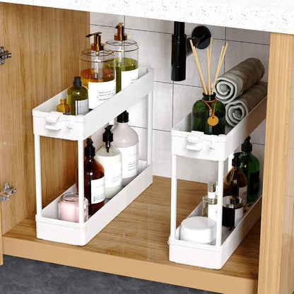 SPACEKEEPER Slim Rolling Storage Cart 4 Tier Bathroom Organizer Cart Mobile Shelving Unit Slide Out Utility Cart for Kitchen, Bthroom, Makeup, Craft, Laundry Narrow Places, Black