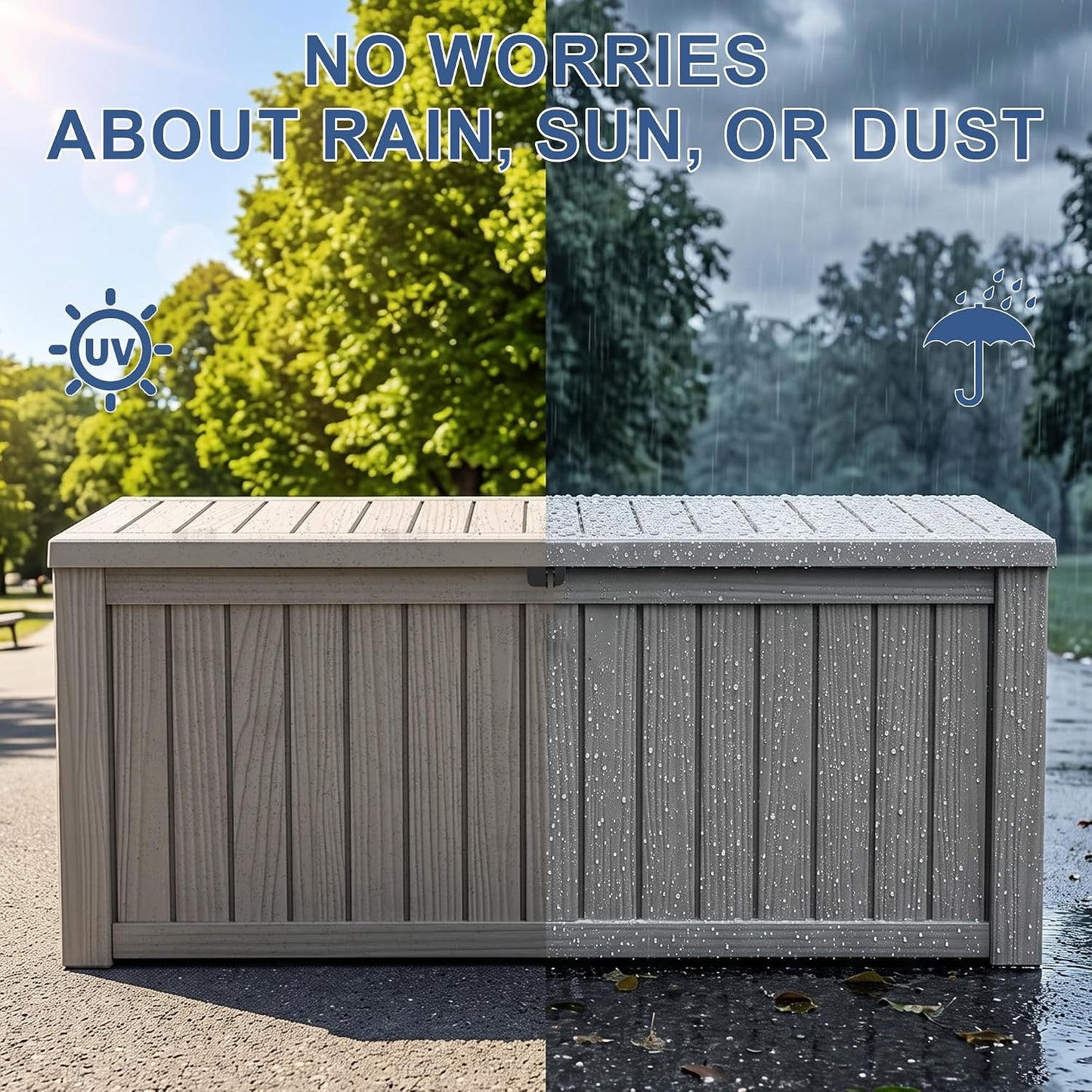 50Gal Outdoor Storage Box Anti-Theft Delivery Box Lockable Deck Box | Heavy-duty UV & weatherproof resin for secure parcel drop, patio cushion storage, garden tools & porch package organization
