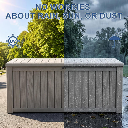 50Gal Outdoor Storage Box Anti-Theft Delivery Box Lockable Deck Box | Heavy-duty UV & weatherproof resin for secure parcel drop, patio cushion storage, garden tools & porch package organization