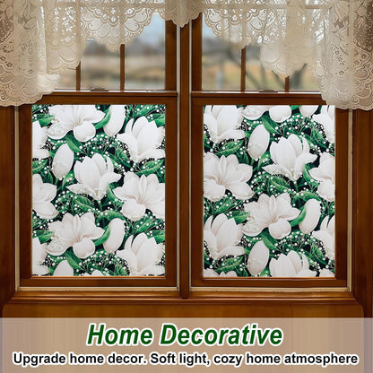 SOMWISE Frosted Glass Window Film, Heat Insulation, UV Block, Anti-Glare, One Way Privacy Tint, Static Cling for Home Bathroom Door, Renter Friendly, Day & Night Privacy