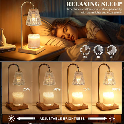 Hong-in Candle Warmer Lamp with Timer-Dimmable Adjustable Height Candle Lamp Warmer, Birthday Gifts for Women Mom Her, Housewarming Office Home Decor,Wax Warmer for Scented Wax Jar Candles