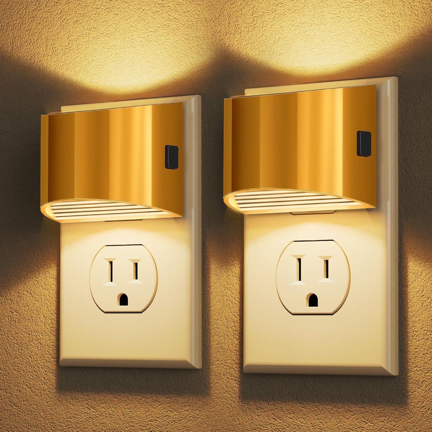 DORESshop LED Night Light[2 Pack], Night Lights Plug into Wall, 3 Level Brightness Adjustable Plug in Night Light, Dusk to Dawn Sensor, Nightlights for Adults, Bedroom, Bathroom, Hallway, 3000K