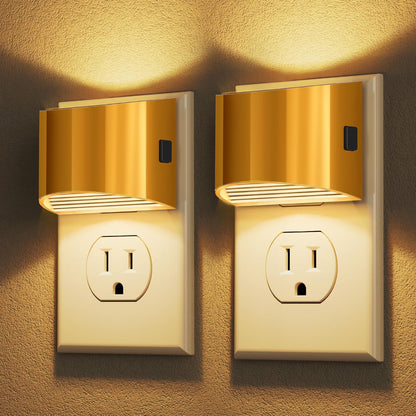 DORESshop LED Night Light[2 Pack], Night Lights Plug into Wall, 3 Level Brightness Adjustable Plug in Night Light, Dusk to Dawn Sensor, Nightlights for Adults, Bedroom, Bathroom, Hallway, 3000K