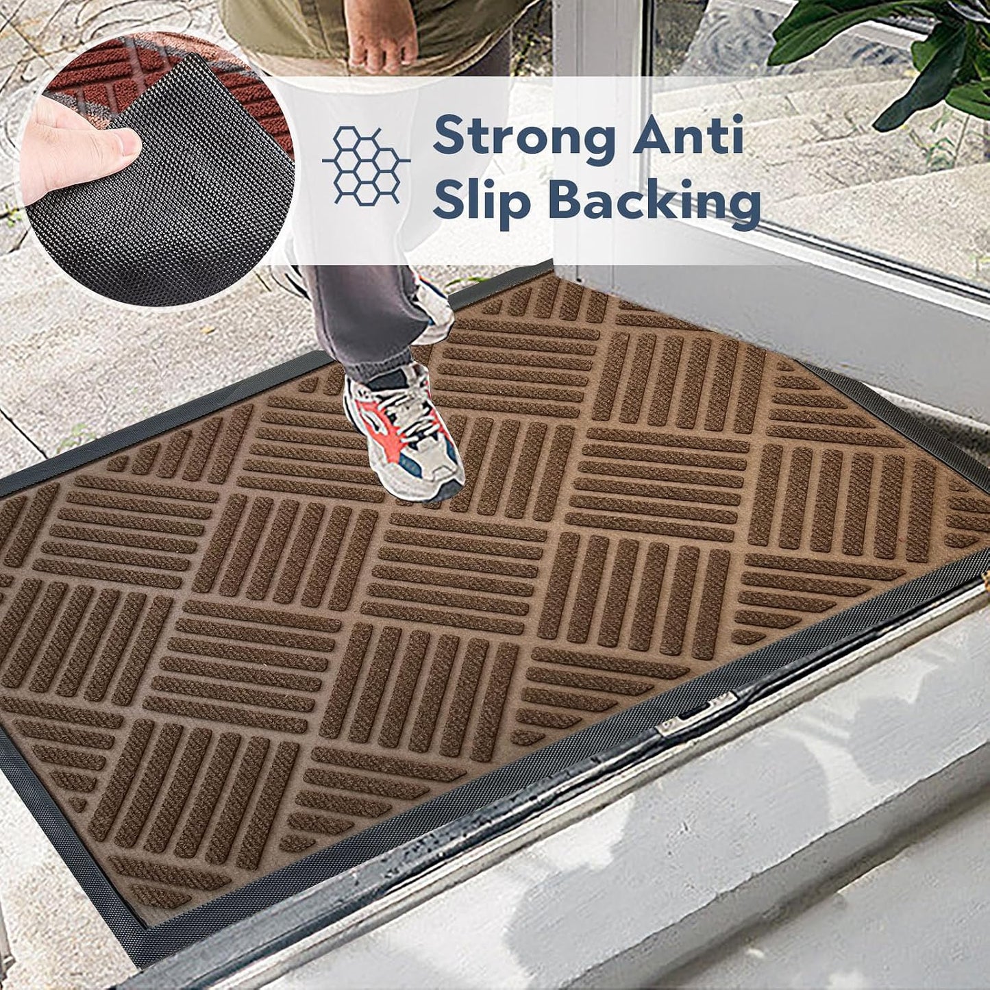 DM23 Heavy Duty Front Door Mats Non Slip Rubber Backing Entrance Mat Shoes Scraper Welcome Mat