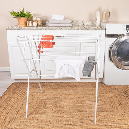Household Essentials Clothes Drying Rack, Foldable, Expandable and Collapsible Laundry Drying Rack, Silver