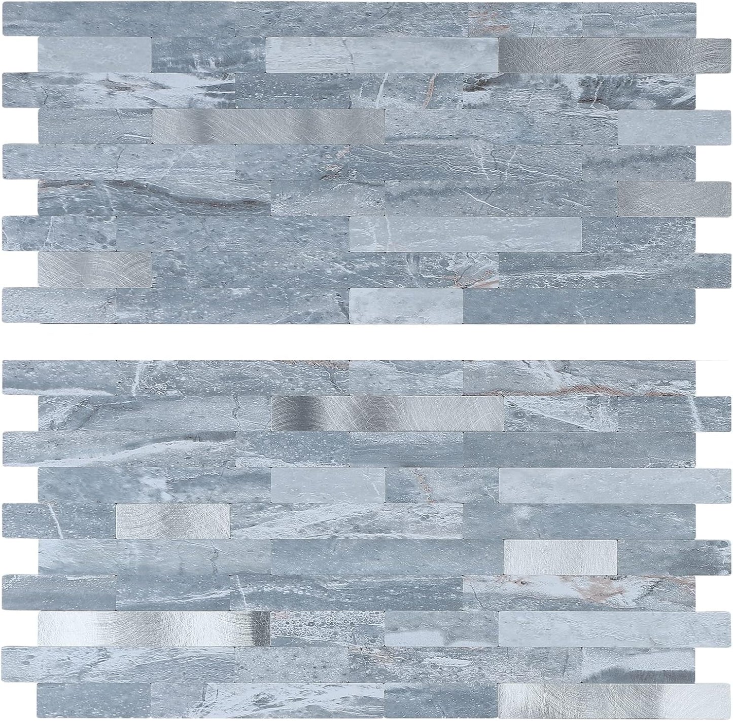 Midcard 20 Sheet Peel and Stick Backsplash, White Marble PVC Wall Tile for Kitchen Backsplash
