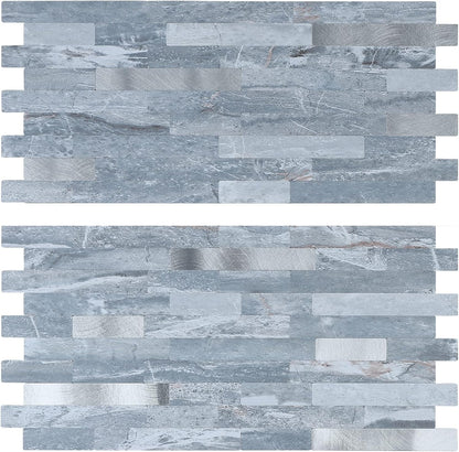 Midcard 20 Sheet Peel and Stick Backsplash, White Marble PVC Wall Tile for Kitchen Backsplash