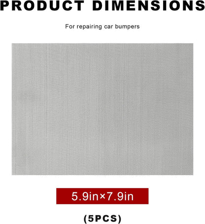 5 PCS Plastic Welding Mesh, Stainless Steel Wire Mesh Screen for Car Bumper Repair, Thermoplastic Repairs Weld Kit for Window Screen Fireplace Net, Universal Car Accessories