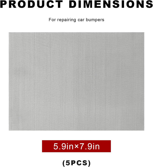 5 PCS Plastic Welding Mesh, Stainless Steel Wire Mesh Screen for Car Bumper Repair, Thermoplastic Repairs Weld Kit for Window Screen Fireplace Net, Universal Car Accessories