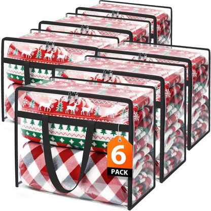 SpaceTrove Clear Storage Bags, 4 Pack Under Bed Storage and Closet Organizers Containers, Vinyl Foldable Heavy-Duty Moving Bags with Zippers for Comforter, Bedding, Duvet, Blanket & Toy Storage, 40L