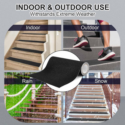 Watersay 8 Inch x 20 ft Anti Slip Traction Tape Waterproof Clear Non Skid Tape Durable Grip and Friction Stair Non Slip Strips Abrasive Adhesive for Stairs Steps Ramp Outdoor Indoor