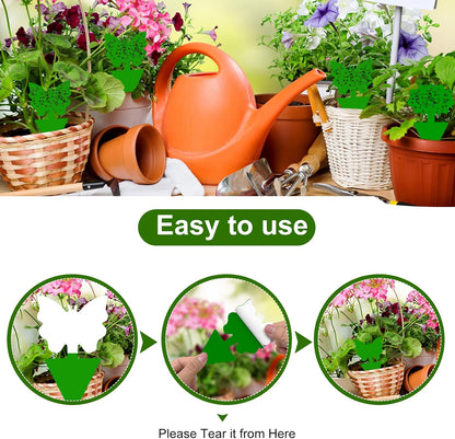 Fruit Fly Traps, 100 Pack Yellow Sticky Traps, Fungus Gnat Traps, Plant Fly Stickers for Indoor and Outdoor Use Protect The Plant