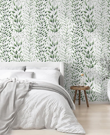 Safiyya Peel and Stick Wallpaper Boho Modern Beige Leaf Contact Paper Peel and Stick Wall Paper Self Adhesive Removable Wallpaper for Bedroom Bathroom Vinyl Roll 78.7"x17.3"