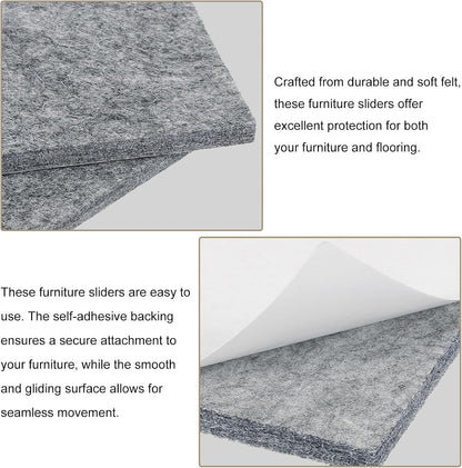 uxcell Furniture Pads, 24Pcs 1.5" - Square Self Adhesive Felt Furniture Pads, Floor Protectors for Furniture Feet Chairs Legs Hardwood Floors (Black)