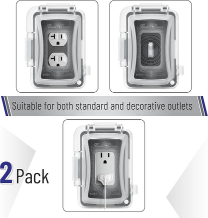 Bates- Weatherproof Electrical Outlet Cover, 1-Gang Outdoor Plug Cover | For Protection Against Rain Dust & Outdoor Use
