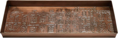 HF by LT Birch Forest Pattern Metal Boot Storage Tray, 30 x 13 inches, Antique Copper Finish