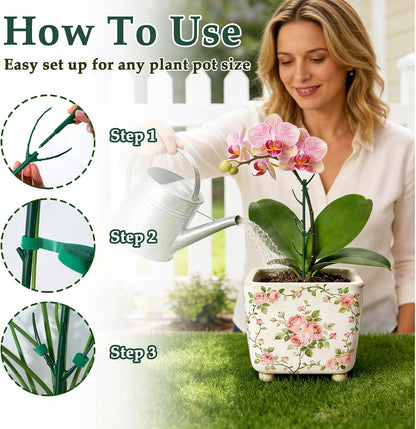 15Pack Adjustable Plant Support Pole,Garden Stakes for Climing Plants Stem Support, Stackable Plant Accessories for Indoor Outdoor Potted Plants, Pothos, Vine, Flower Use (Plastic, 37PCS)
