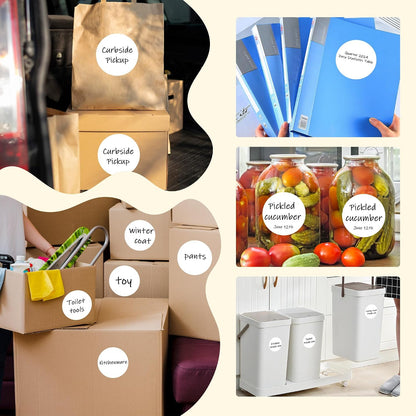 3 Inch White Color Code Dot Stickers,500 PCS Round Labels Stickers in Dispenser Box for Organization, Inventory,Classroom