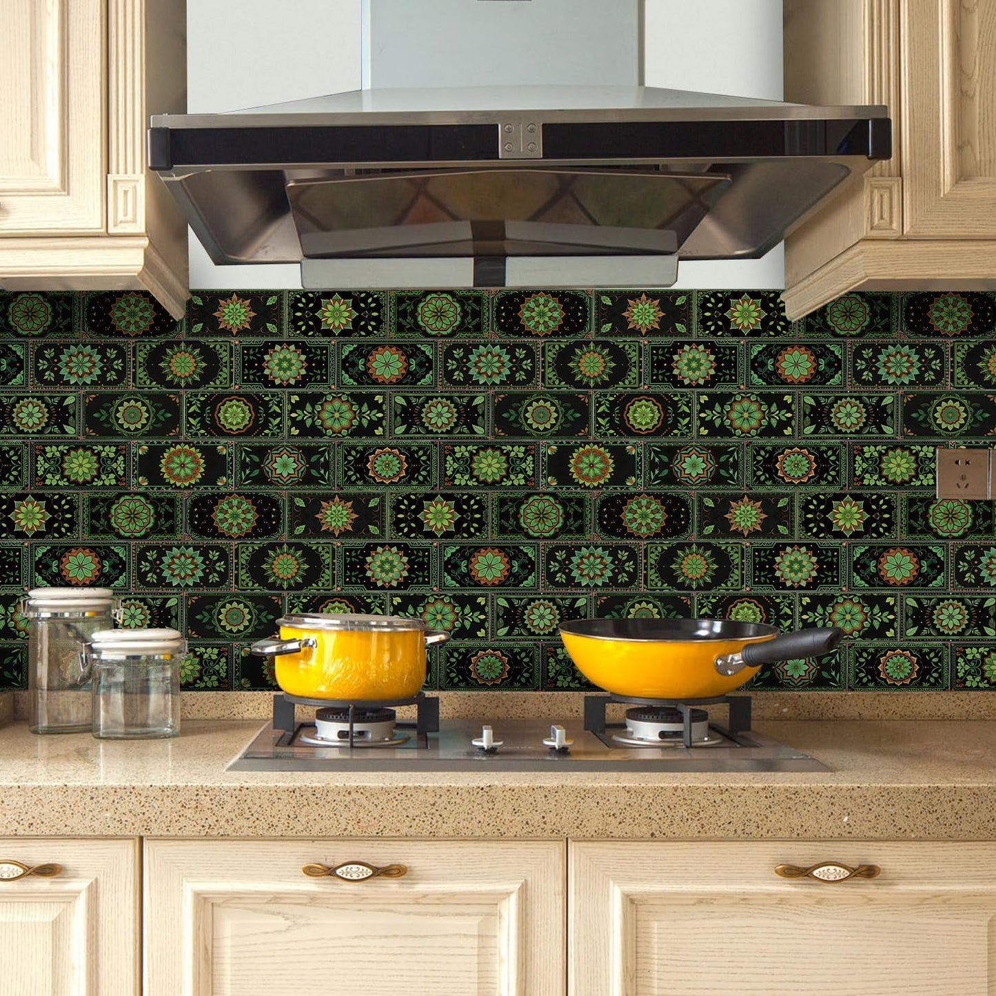VICCI 32Pcs Tile Decals - Peel and Stick Kitchen Backsplash - Decorative Wall Tiles Stickers 8" x 4" Self-Adhesive Waterproof Removable for Bathroom Cabinets Home DIY Projects Decor