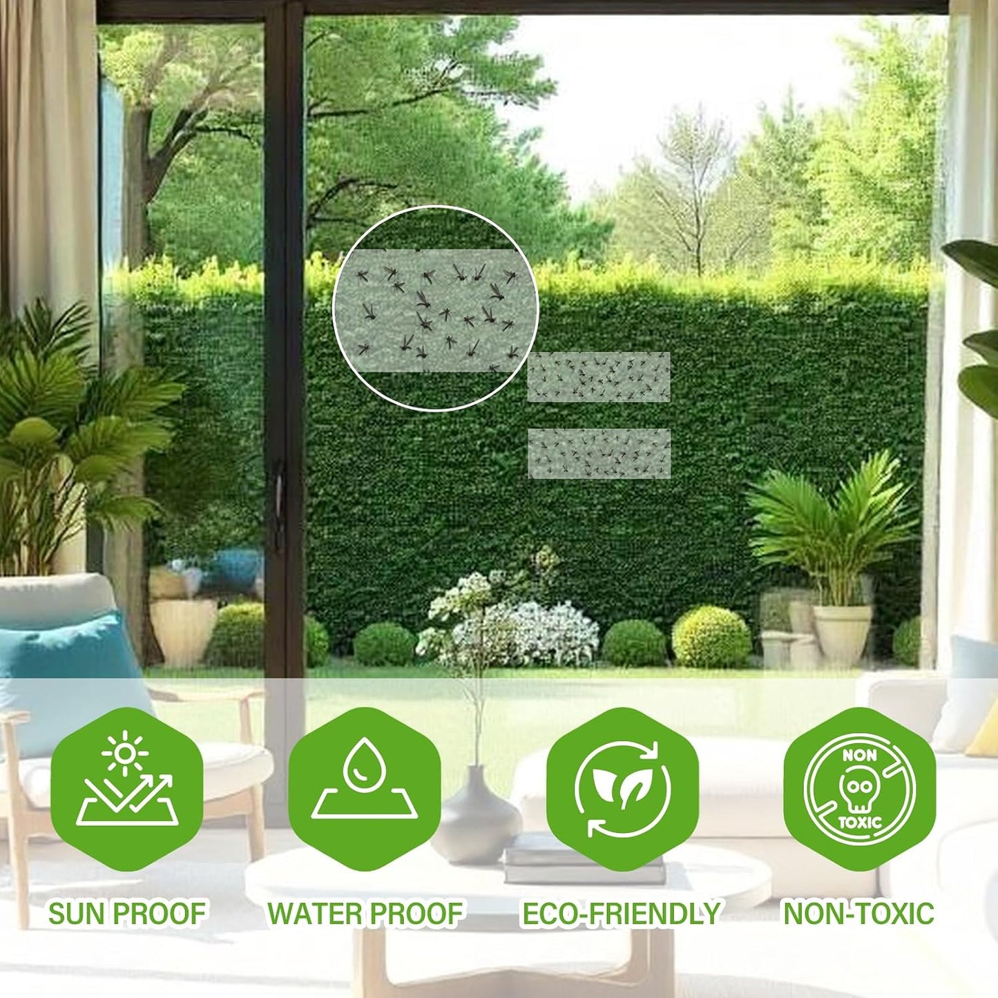 60 Pack Window Fly Traps, Window Sticky Traps, Sticky Non-Toxic Clear Fly Paper Indoor for Home