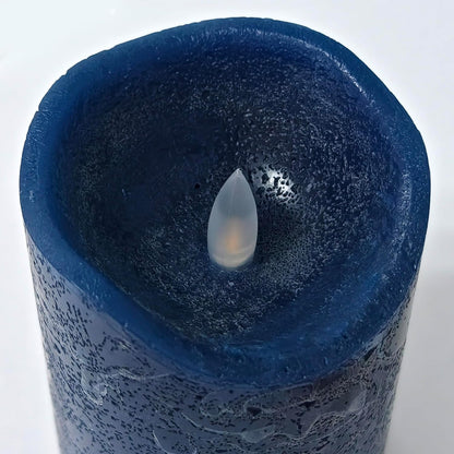 Battery Operated Flameless Candles with Remote Timer Real Wax Realistic Bright Flicker Flickering Electric Electronic LED Pillar Lights Home Wedding Party Decorations Set of 3 Rustic Texture Gray Grey