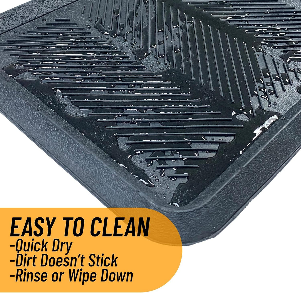 Ottomanson Waterproof Boot Tray Rubber Shoe Mat with Raised Edges, Heavy Duty Non Slip All Weather Entryway Mat for Shoes and Pets, Indoor Outdoor Use, 18" x 28"