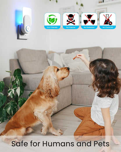2026 Upgraded 2 Pack Plug-in Flying Insect Traps for Indoors & 10 Refill Cartridges - Fruit Fly Traps Bug Zapper with Purple UV Light Tech for House Flies, Fruit Flies, Gnats to Mosquito Trap (FT91)
