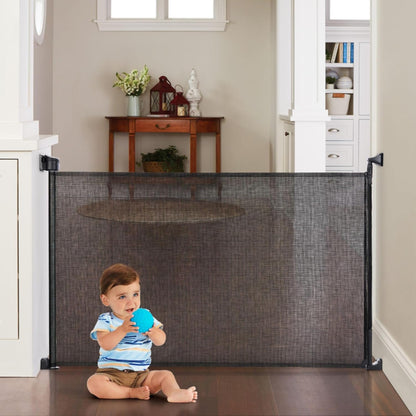 Toddleroo by North States - Retractable Fit Mesh Baby Gate: Indoor Retractable Baby Gate - Extra Wide Up to 55 Inches Wide - 33 Inches Tall - Black