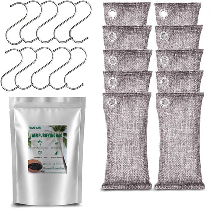 Activated Charcoal Bags Odor Absorbers, Activated Charcoal Odor Absorber for Strong Odors in Car, Closet, Shoe, Pet, Smoke, Basement. Coconut Shell Air Purifying Bag(1 x 500g）