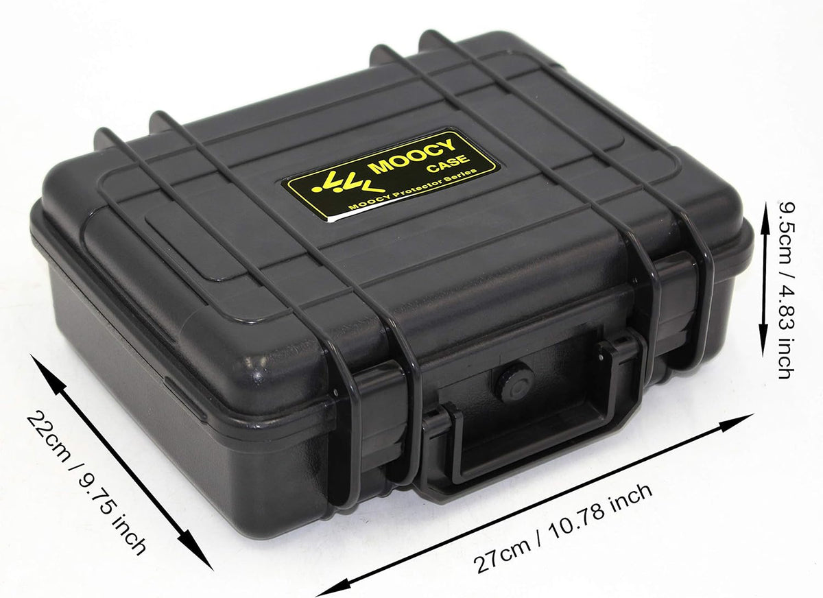 8" Small Hard Case with Pluck Foam Insert, 8.6 x 4.9 x 1.9 Inch - Protective Waterproof Plastic Tiny Box for Storage Medical item, Micro Tools - Lockable, Portable for Travel