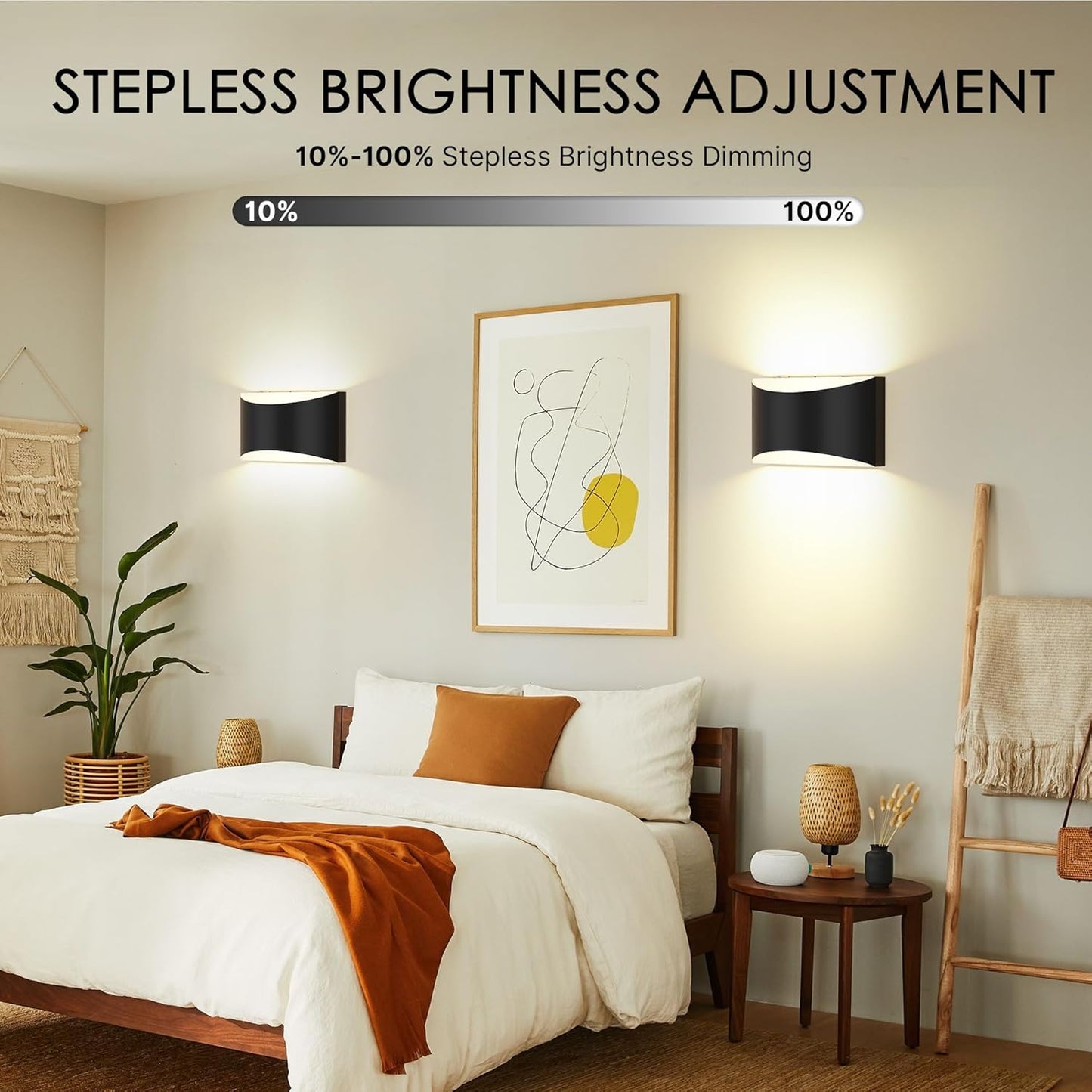 FOLKSMATE Battery Operated Wall Sconces Set of 2, 8000mAh Rechargeable Remote & Touch Control Wall Lamps, 3 Color Temperatures, Timer Dimmable Light for Bedroom, Living Room, Hallway