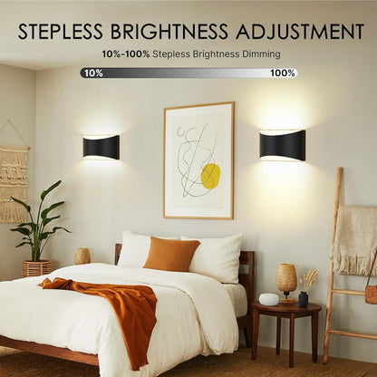 FOLKSMATE Battery Operated Wall Sconces Set of 2, 8000mAh Rechargeable Remote & Touch Control Wall Lamps, 3 Color Temperatures, Timer Dimmable Light for Bedroom, Living Room, Hallway