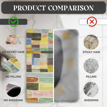 MontVoo -Bath Mat-Rubber Backing Non SlipThin Bathroom Rugs Fit Under Door- Quick Dry Absorbent Faux Suede Surface Grey Bathroom Floor Mats-Shower Rug for in Front of Bathtub Shower Gray 16x24
