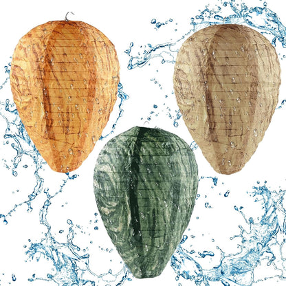 3 Pack Nest Decoy, Hanging Lantern Waterproof Wasp Deterrent, Wasp Repellent Paper Hive for Wasps Hornets Yellow Jackets