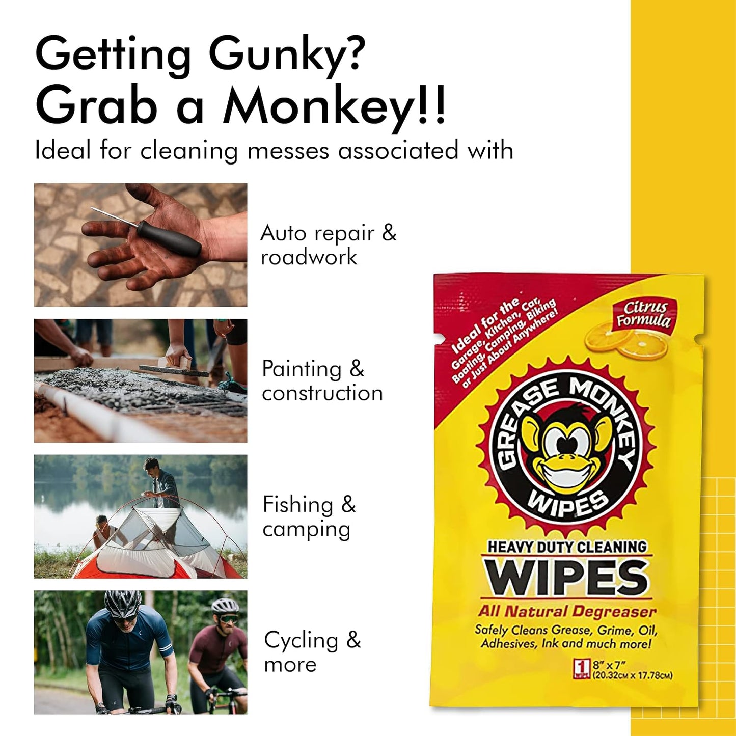 Individual Heavy Duty Cleaning Wipes, 24-Count