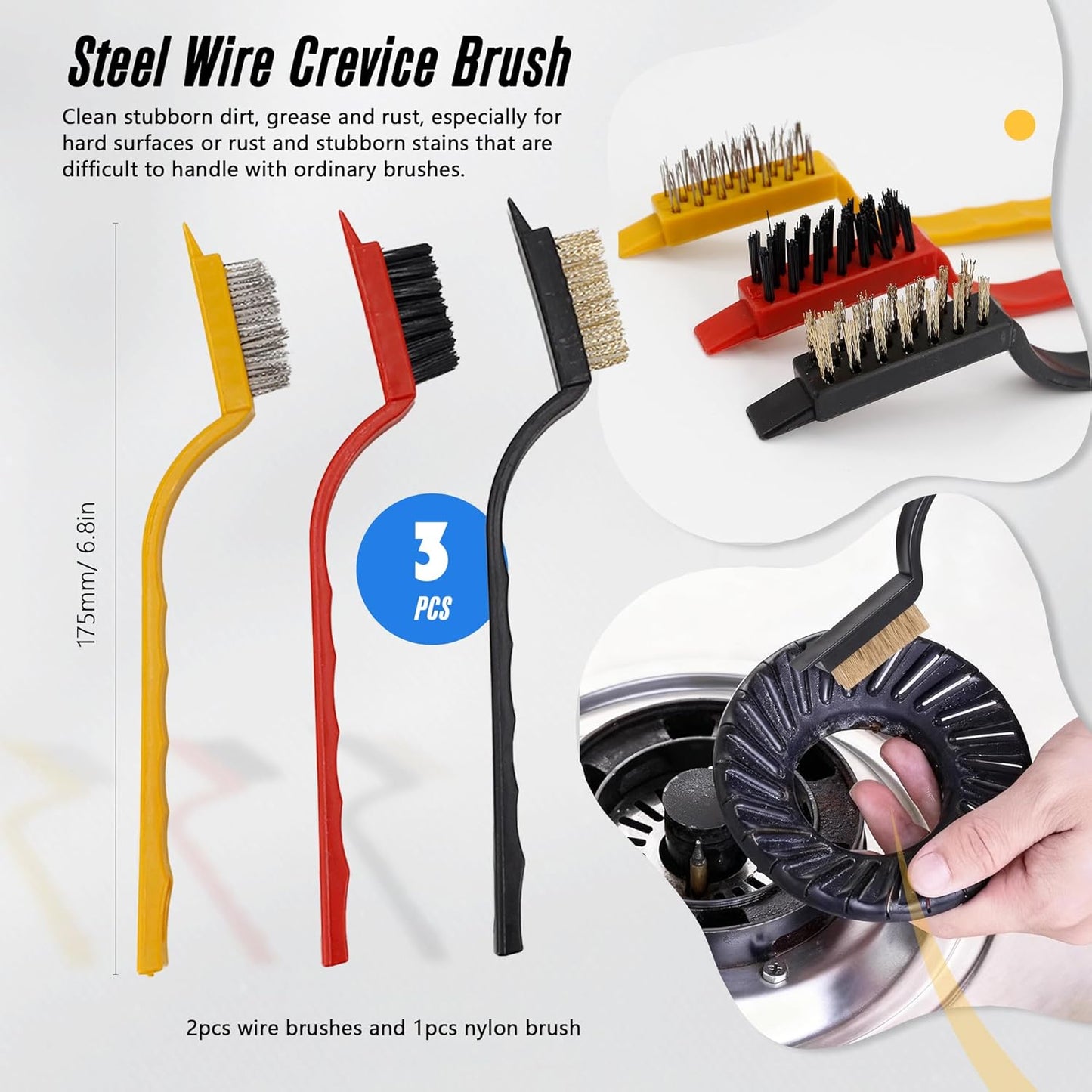 15Pcs Crevice Cleaning Brush Groove Gap Hard Bristle Cleaning Tool Small Clean Brush for Cleaning Sink Toilet Kitchen Door Window Track Cup Teapot