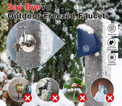 Outdoor Faucet Cover for Winter Freeze Protection,7.8" H x 6.2" W,Spigot Covers Winter Insulated,Faucet Cover Socks for Winter,Thickened AntiFrozen Waterproof Hose Bib Covers,Set of 2(Black)