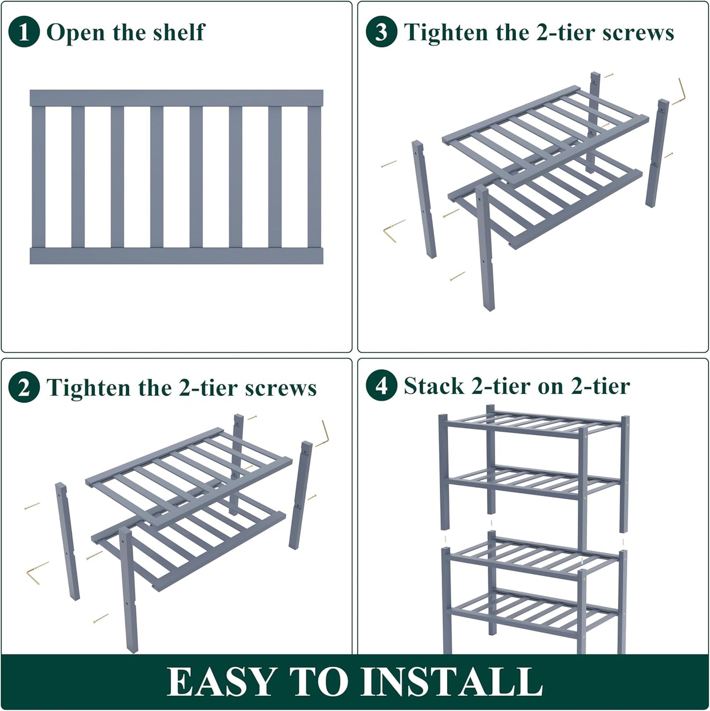 Smiry Bamboo Shoe Rack for Closet, 3 Tier Wooden Shoe Organizer, Stackable Wood Shoe Storage Shelf for Entryway, 14 Vertical Slats, One-piece Heavy-Duty Legs, 26.77"x11.02"x18.31", Natural