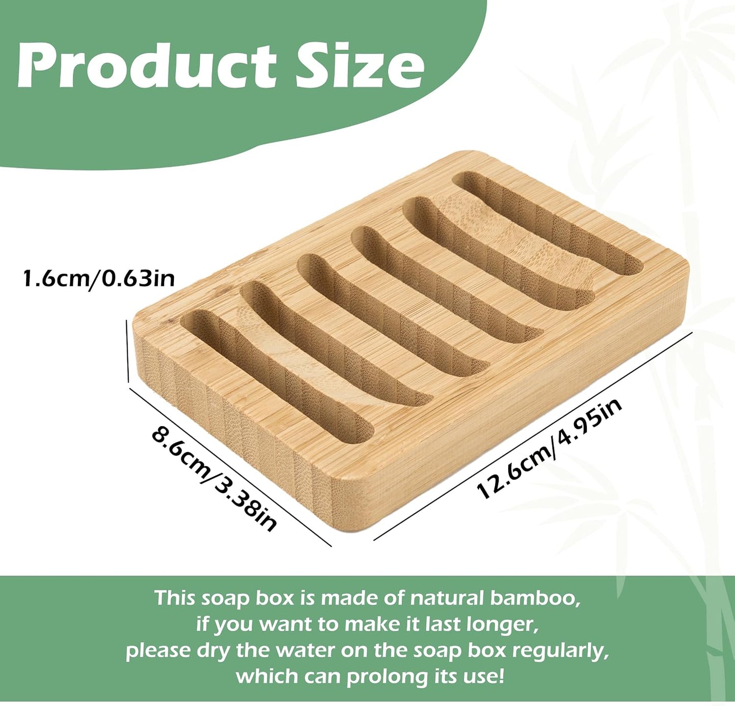 4 Pack Bamboo Soap Dish, Bar Soap Holder Self Draining Soap Dish Natural Bamboo Soap Holder Waterproof Anti-Slip Wooden Soap Dishes for Bar Soap Saver Tray for Shower Bathroom Kitchen Sink Bathtub