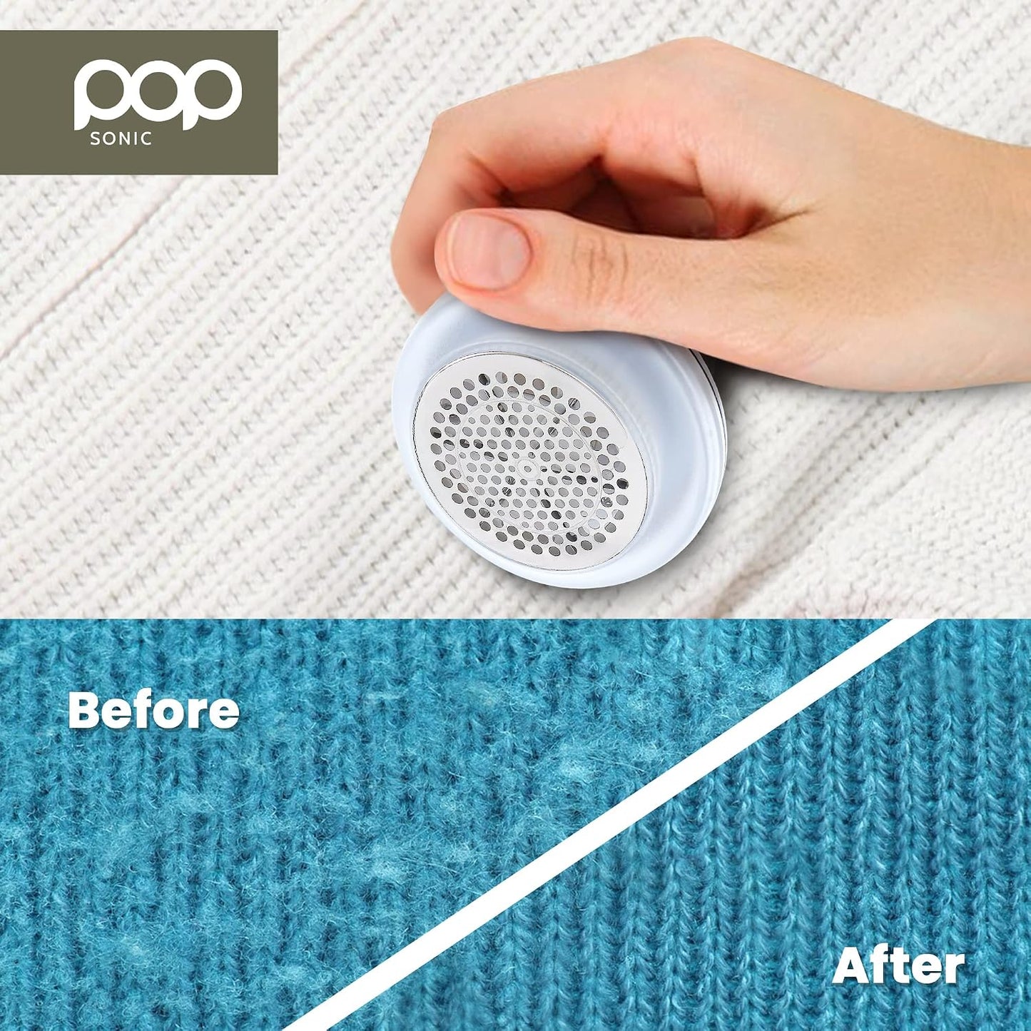 Fabric Shaver, Lint Remover Electric (Royal Blue) – Rechargeable, 6 Blade System, Fabric Lint Shaver w/LED Light | One-Touch Activation Pill Shaver for Clothes - Electric Lint Remover Fabric Shaver