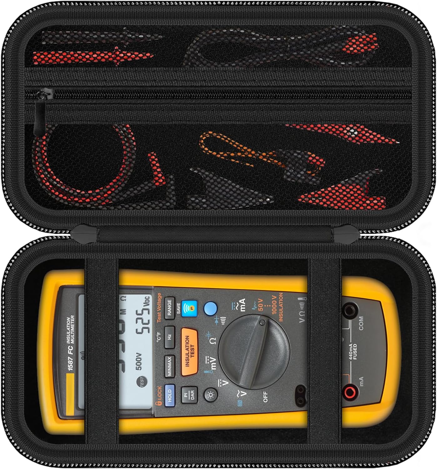 Carrying Case for Fluke1587 FC/ 87-V/ 87V Max/ 88V/ 15B+/ 17B+/ 1503/1507/1508/1577/3000 FC Multimeter Testers and Accessories, Multimeter Storage Bag Organizer Box (Case Only)