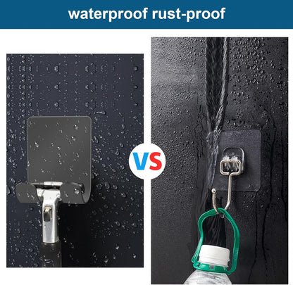 Diesisa Razor Holder for Shower + Adhesive Wall Hooks, Premium 304 Stainless Steel Shower Razor Holder with Heavy Duty Waterproof Sticky Hooks for Hanging Towels, Coat, hat (2+2 Pack)