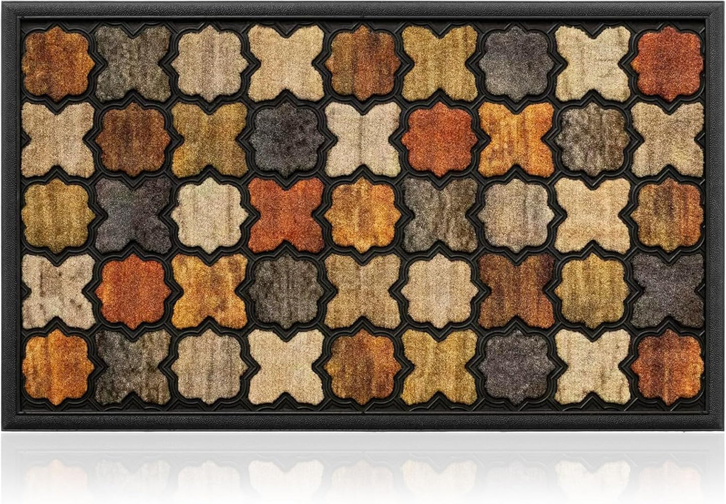 Extra Durable, Superior Absorption, Front Door Mat for Outdoor & Indoor - Welcome Mat for Entryway, Entrance, Patio, Porch - Waterproof, Non-Slip Backing, Coarse Fibers (Scales,17x29)