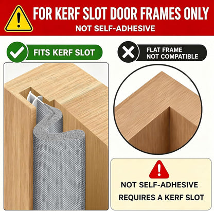 Litaibai 40 ft Kerf Weather Stripping Door Seal for Exterior Doors, White | Press-in kerf seal for grooved door frames is not self-adhesive, replaces worn seals, and helps reduce drafts and energy loss